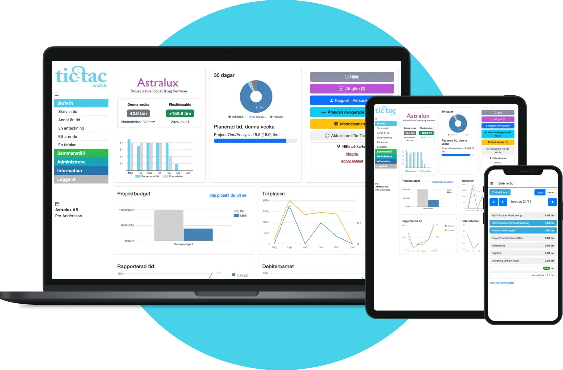 Tic-Tac Mobile. Snabb, säker, enkel tidrapportering