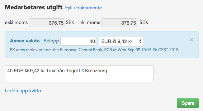 Tic-Tac Mobile, utgifter i annan valuta